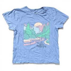 Blue The North Face Graphic T-Shirt Size M